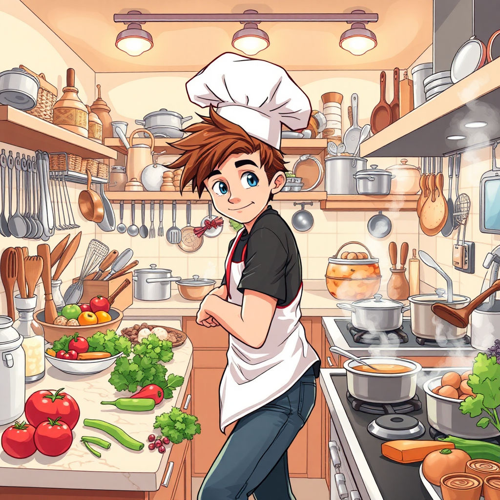 Emboldened by his success, Tommy snuck into a nearby house, donning a chef's hat and apron he found hanging on a chair.
"If you can't beat them, join them," he grinned, stirring a pot of cranberry sauce with his wing.