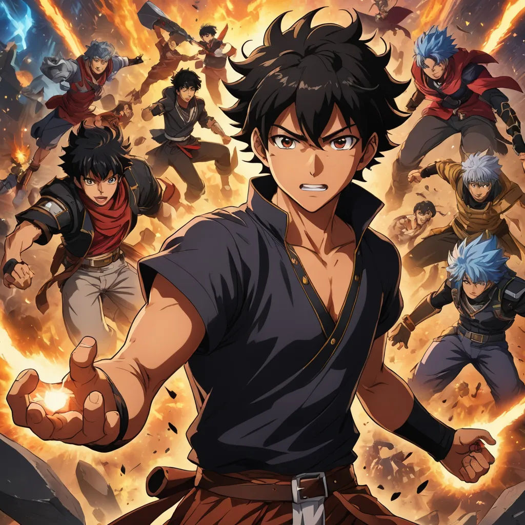 a poster of a man with many different avatars in the background of a movie poster with a lot of characters, rayonism, poster art, Baiōken Eishun, anime key visual