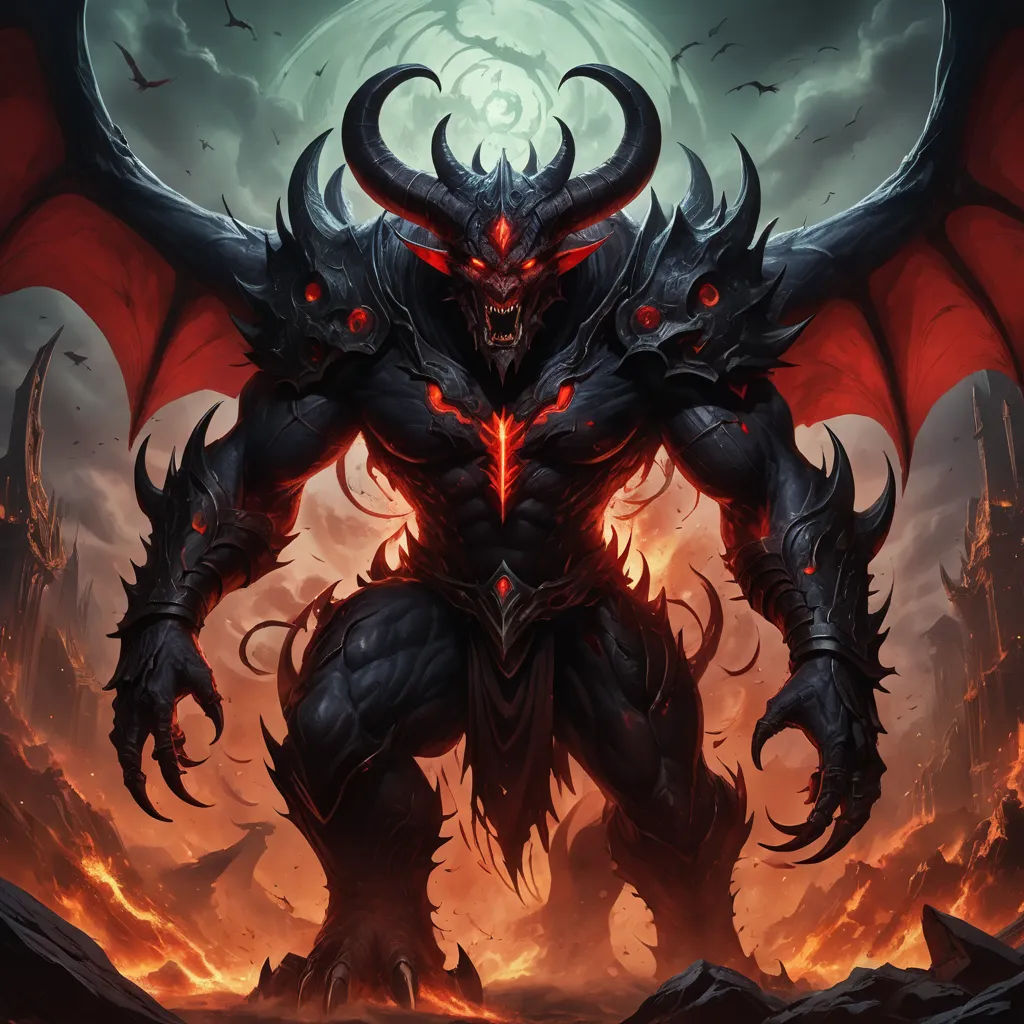 a demonic demon with horns and horns on his face, standing in front of a demonic demon with horns on his face, fantasy art, a detailed painting, Anne Stokes, dark fantasy art