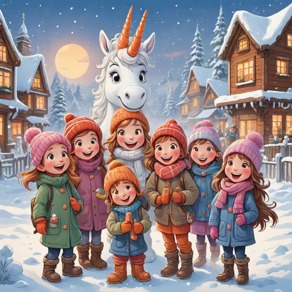 The snow unicorn was a masterpiece. The children stood back to admire their work, their faces beaming with pride. Their joy was infectious, spreading warmth in the cold winter.