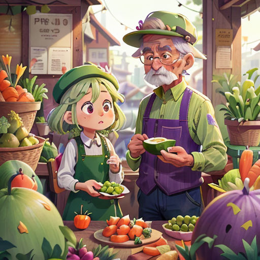 a man and a woman standing in front of a table filled with vegetables and fruits and vegetables on plates