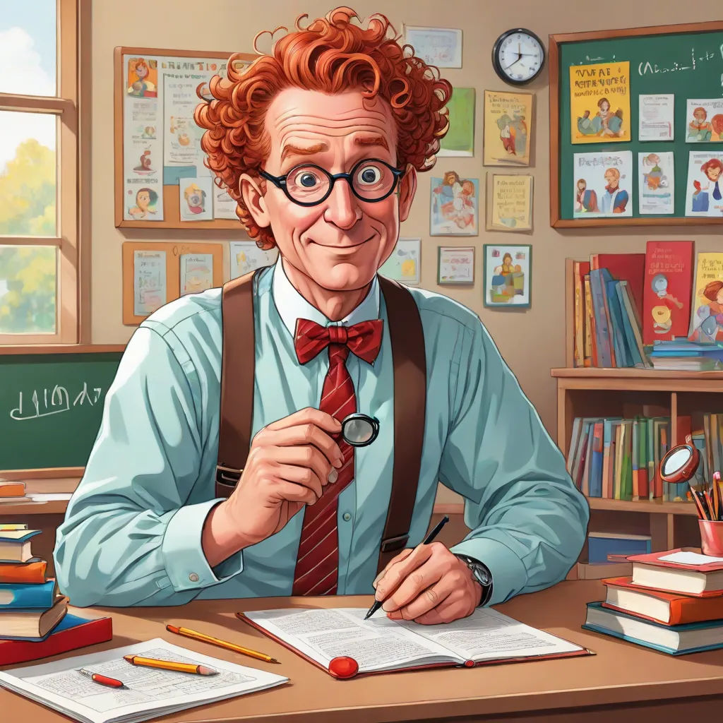 a man with glasses and a tie sitting at a desk with a book and pen in front of him, academic art, a character portrait, David Brewster, character portrait