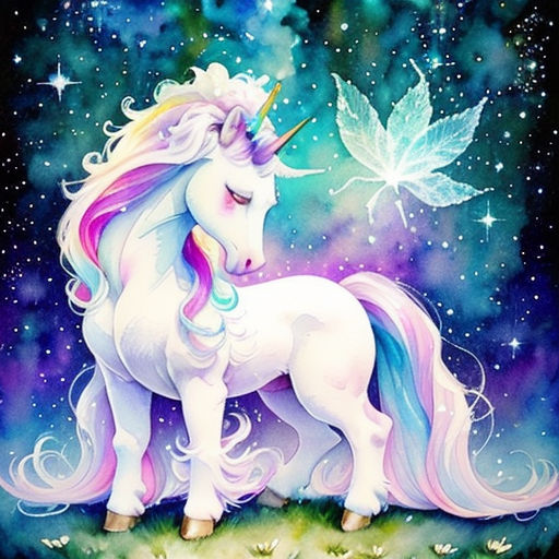 a painting of a unicorn with a butterfly on its back and a butterfly on its back, in the background