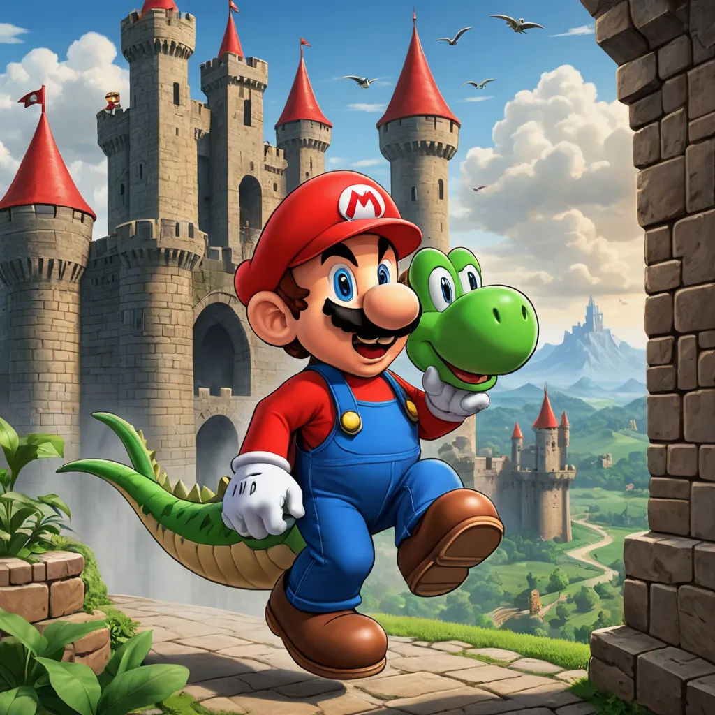 a cartoon character is running with a green snake in front of a castle with a dragon on it's back, sots art, concept art, Chris LaBrooy, official art