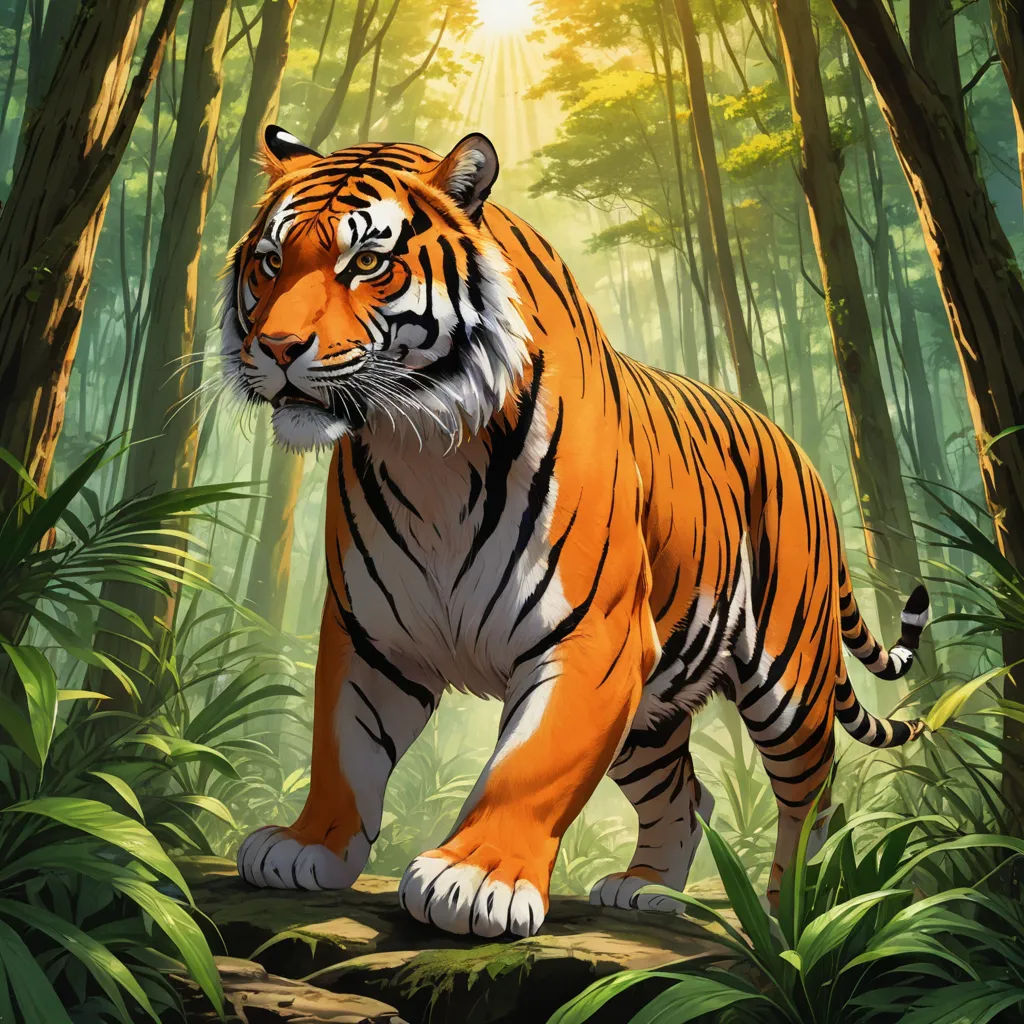 Emerald Forest Tiger Jungle Cat Digital Art by Maximus Designs - Pixels