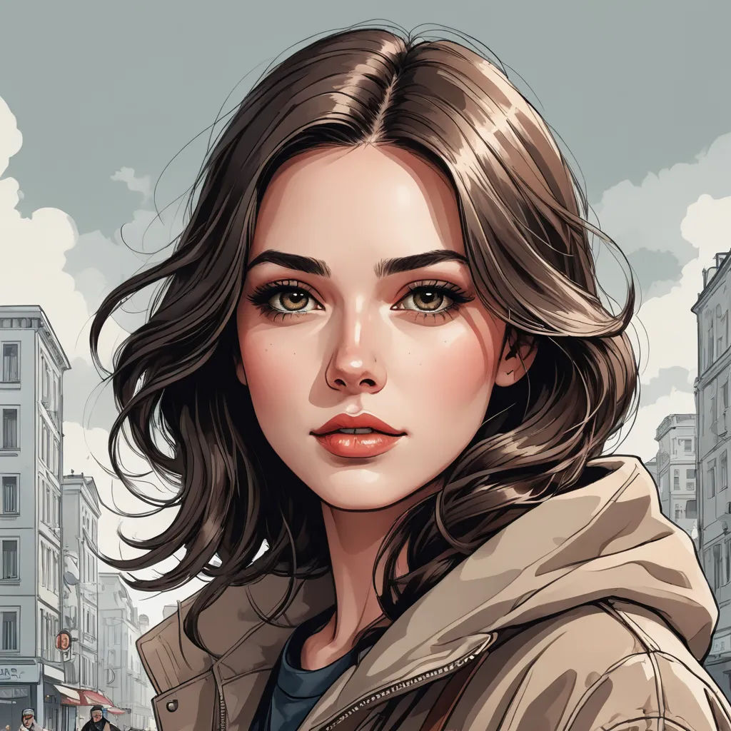 a digital painting of a woman in a city street with a man walking by her and a man walking by her, photorealism, a detailed painting, Artgerm, stanley artgerm lau