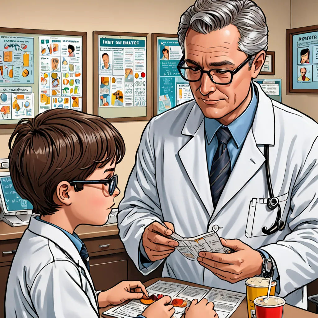 a man in a white lab coat and glasses is looking at a boy in a white lab coat and glasses, neoplasticism, a comic book panel, Dr. Atl, graphic novel