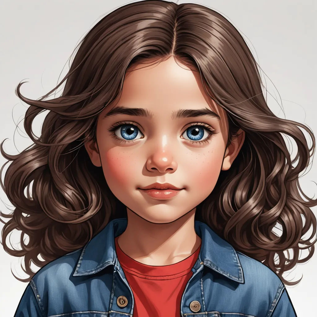 a digital painting of a young girl with blue eyes and a denim jacket on her shoulders, looking to the side, photorealism, an ultrafine detailed painting, Artgerm, highly detailed digital painting