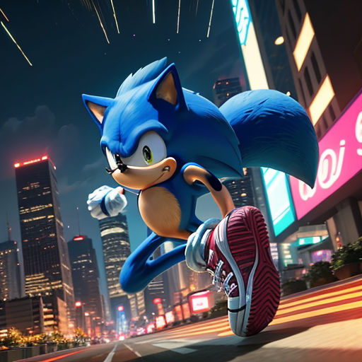 In Sonic the Hedgehog (2020,) Sonic strikes a pose from his