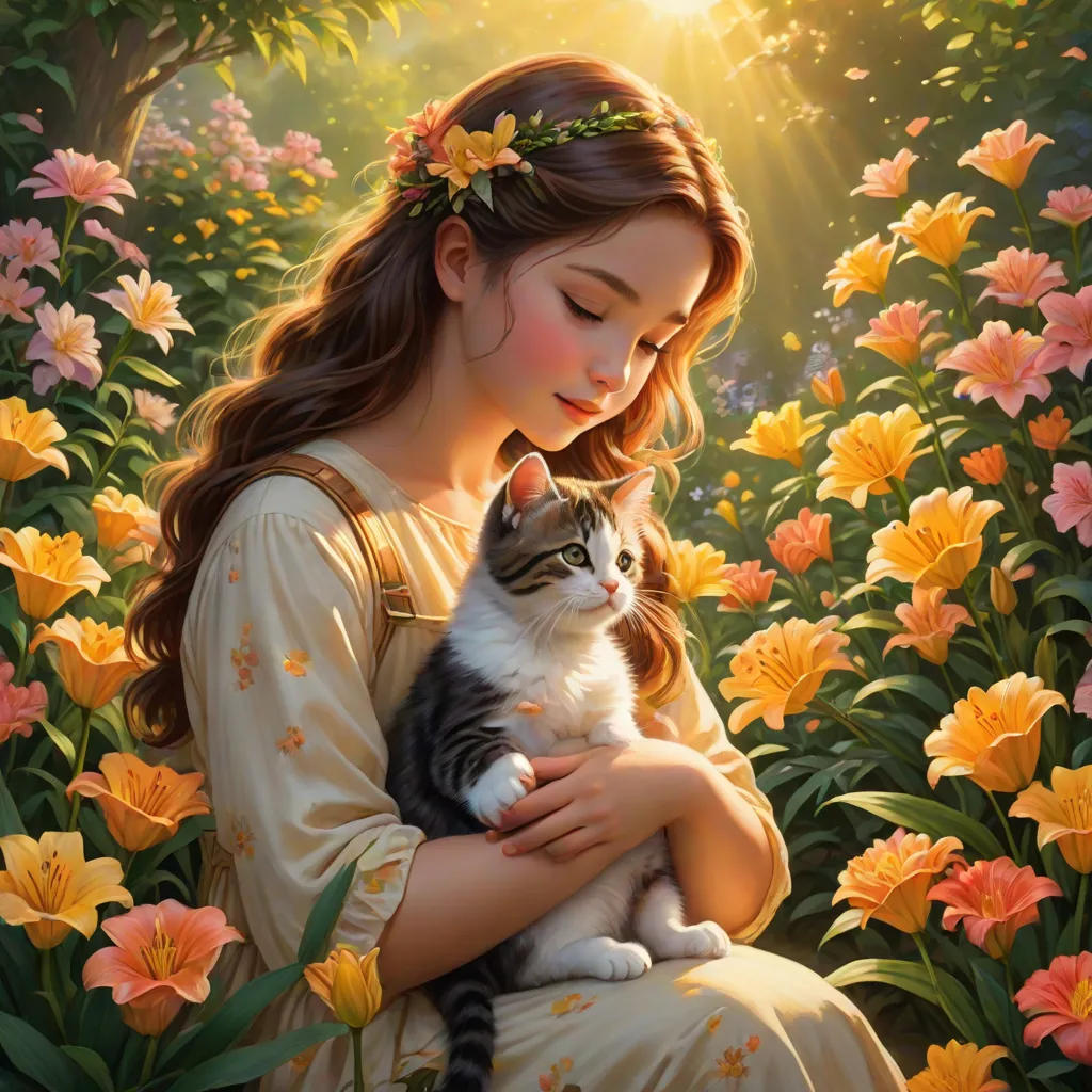 The Little Girl And The Lost Kitten