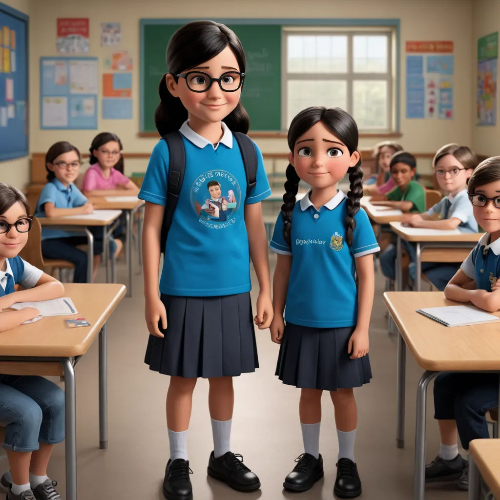 a group of children in a classroom with a teacher and two children in the background wearing glasses and a blue shirt, northwest school, a computer rendering, Ada Gladys Killins, promotional image