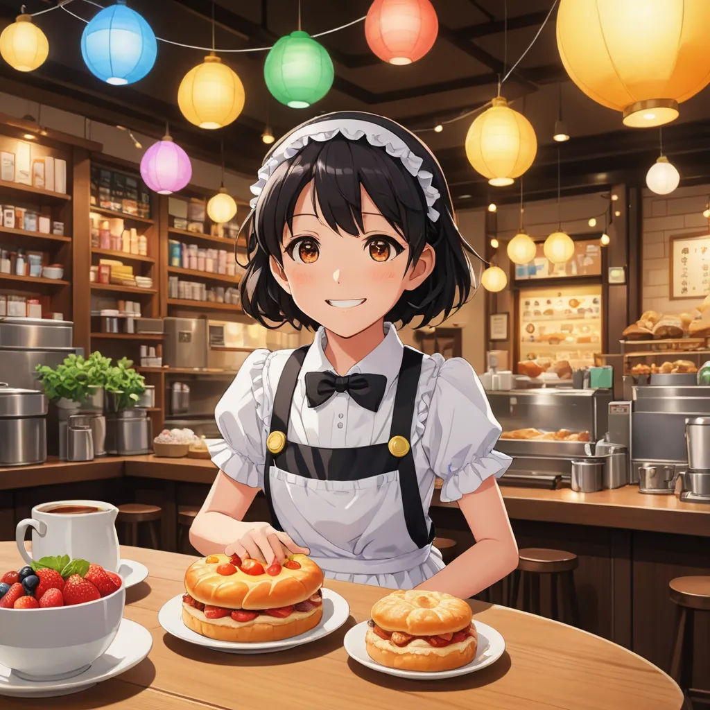 a woman in a restaurant with a plate of food and a bowl of fruit on the table next to her, american scene painting, concept art, Aya Goda, official art