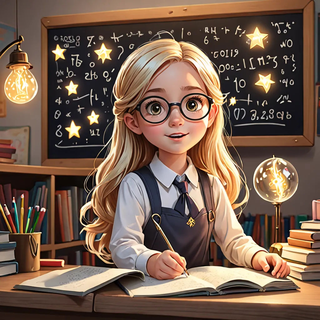 a girl sitting at a desk with a book and a pen in her hand and a book in front of her, academic art, a storybook illustration, Charlie Bowater, rossdraws global illumination