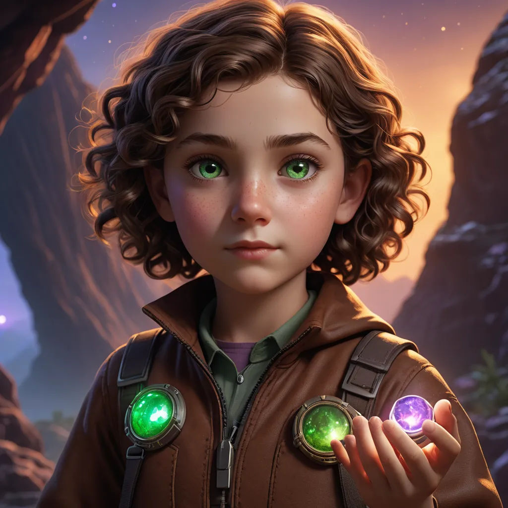 a young girl holding two glowing green eyes in a scene from the video game overwatching the world, sots art, a character portrait, Clint Cearley, key art