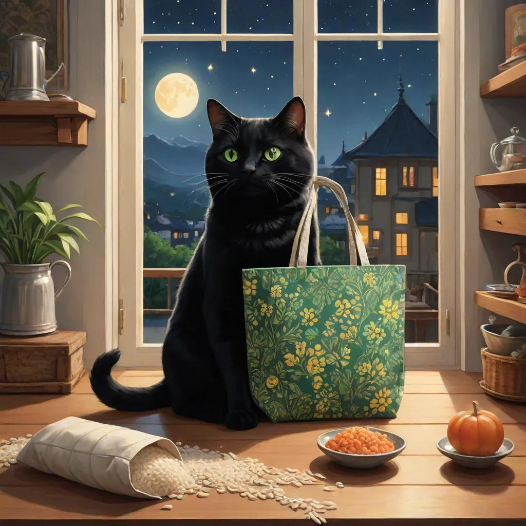 Moon the Cat and Manon the Rice Bag