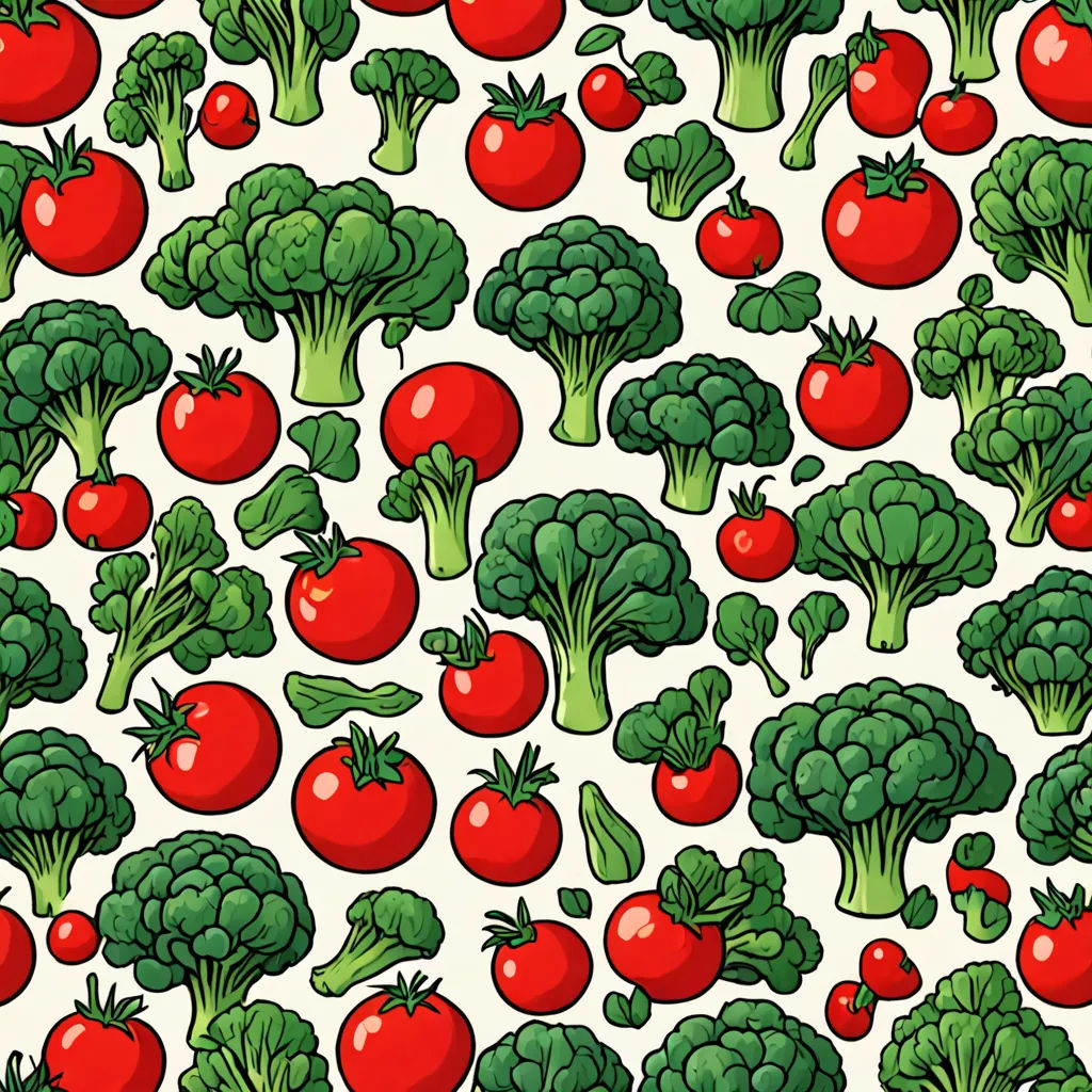 a lot of different types of vegetables on a white background with green and red ones on it, all in a pattern, Annabel Kidston, synthetism, a jigsaw puzzle, highly detailed digital art