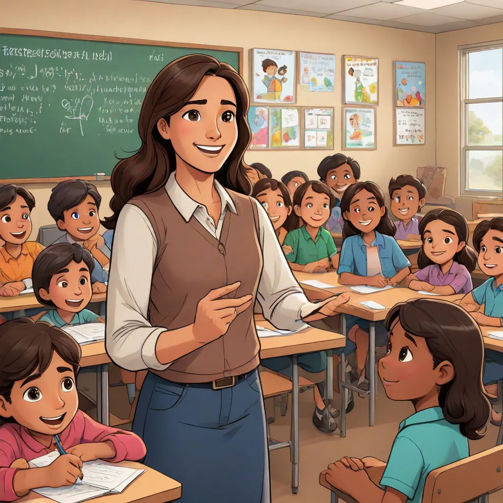 a teacher is giving a class to her students in a classroom full of students, with a chalkboard in the background, Fernando Amorsolo, vancouver school, a storybook illustration, official art
