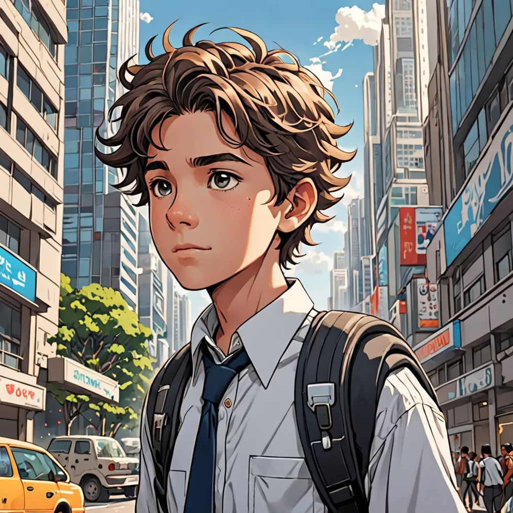 a man with a backpack standing in the middle of a city street with a taxi cab in the background, photorealism, a comic book panel, Cedric Seaut (Keos Masons), rossdraws global illumination