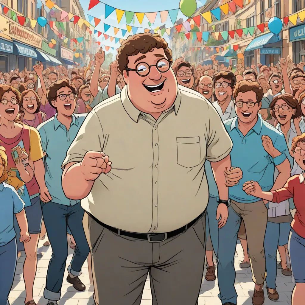 a man standing in front of a crowd of people with his hands up in the air and his mouth open, a comic book panel, Asaf Hanuka, fantastic realism, official art