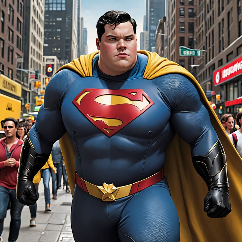 a man dressed as superman walking down a street in a city with people walking by onlookers, superflat, a digital painting, Chris LaBrooy, ultra realistic digital art