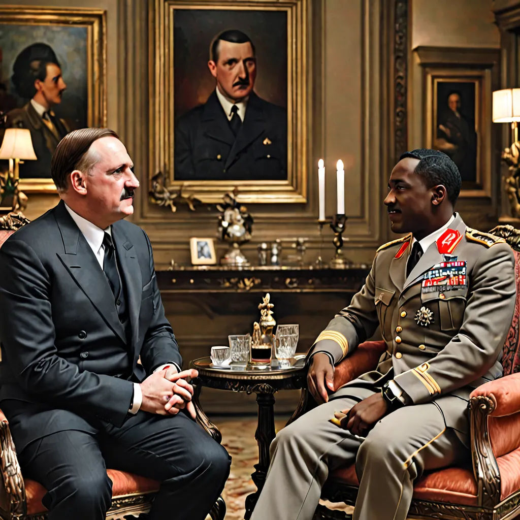 a man in a suit and tie sitting next to a man in a suit and tie in a room, berlin secession, a colorized photo, Carl Gustaf Pilo, movie still