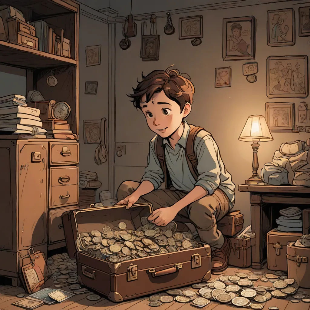 As time passed, Ben started to put more things in the suitcase. Not just coins, but also food and clothes. Each day, he would find double of what he had put in.