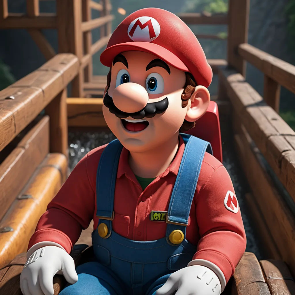 a cartoon character sitting on a bench with a wooden bridge in the background and a wooden bridge in the background, sots art, a 3D render, Chris LaBrooy, unreal engine 5 quality render