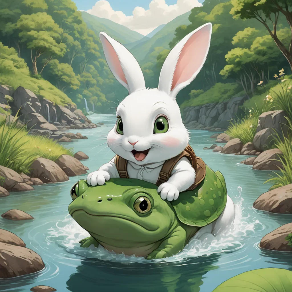 The Little Rabbit Crossing the River
