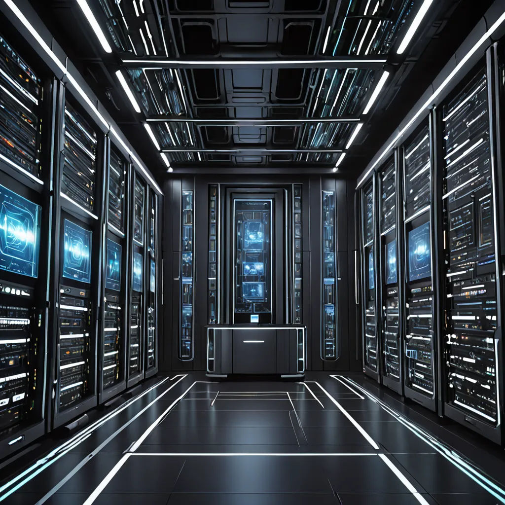 a room with a lot of monitors and a laptop on the wall and a lot of lights on the ceiling, les automatistes, a computer rendering, Andries Stock, path traced