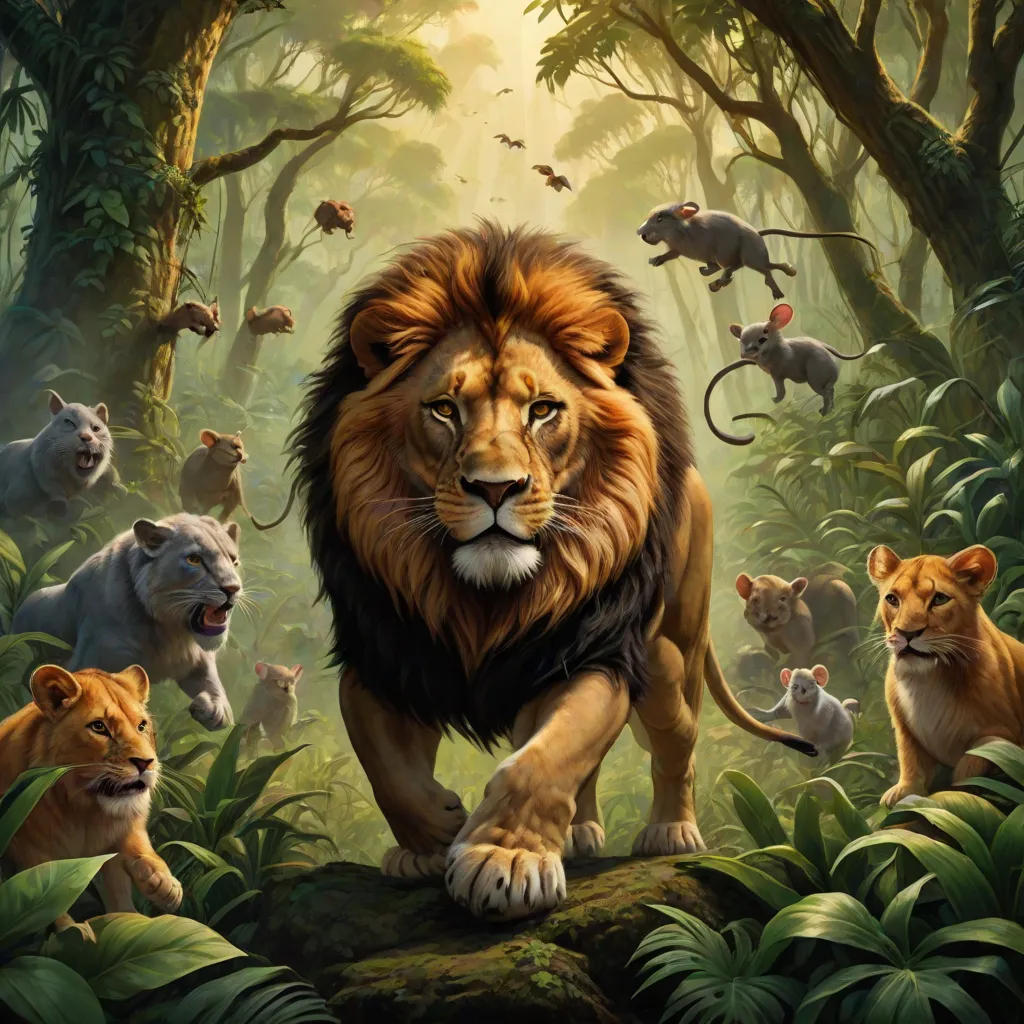 The Lion, the Hunter, and the Mice