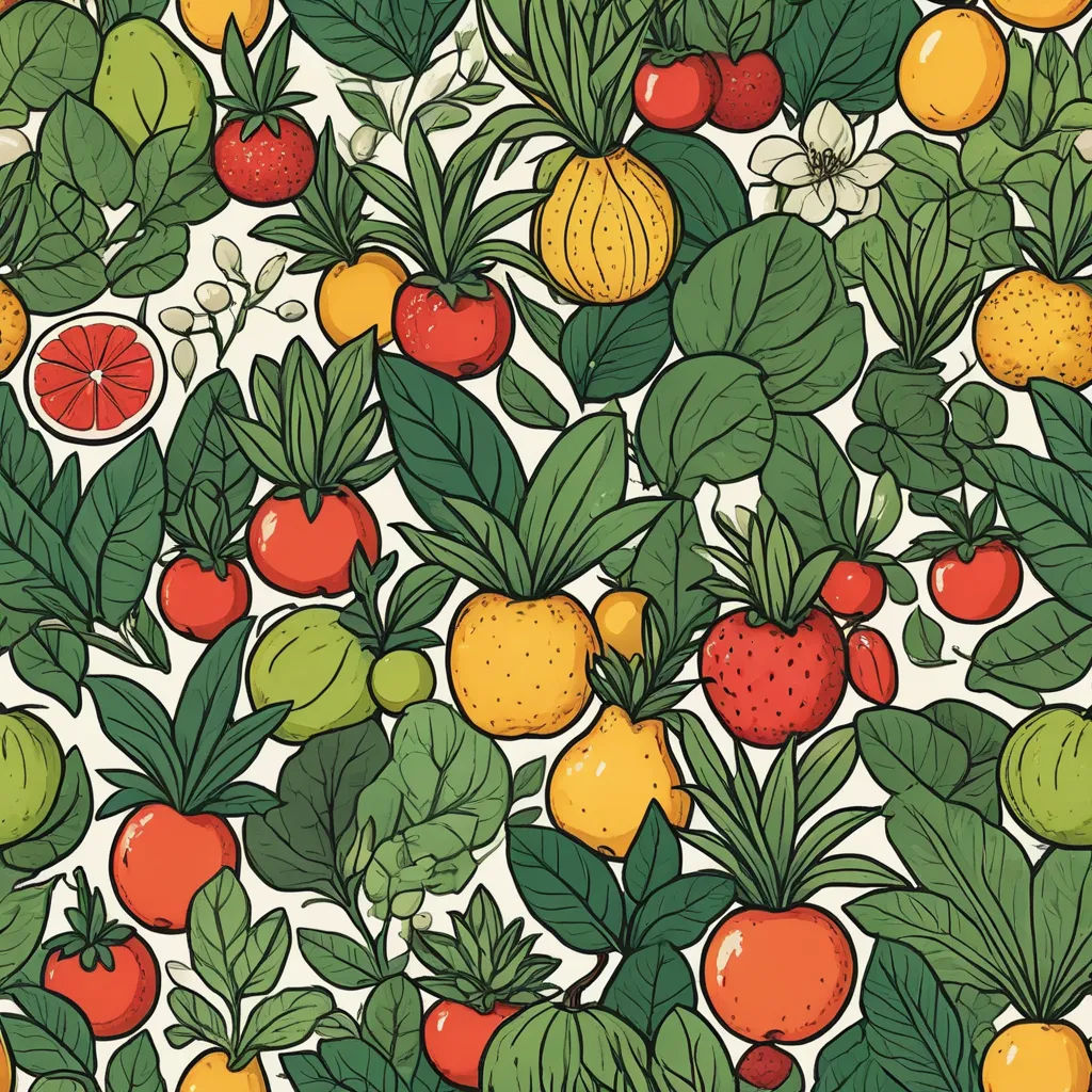 a bunch of fruit is on a white background with green leaves and oranges and a white flower and a white background, arts and crafts movement, a storybook illustration, Annabel Kidston, high detail illustration