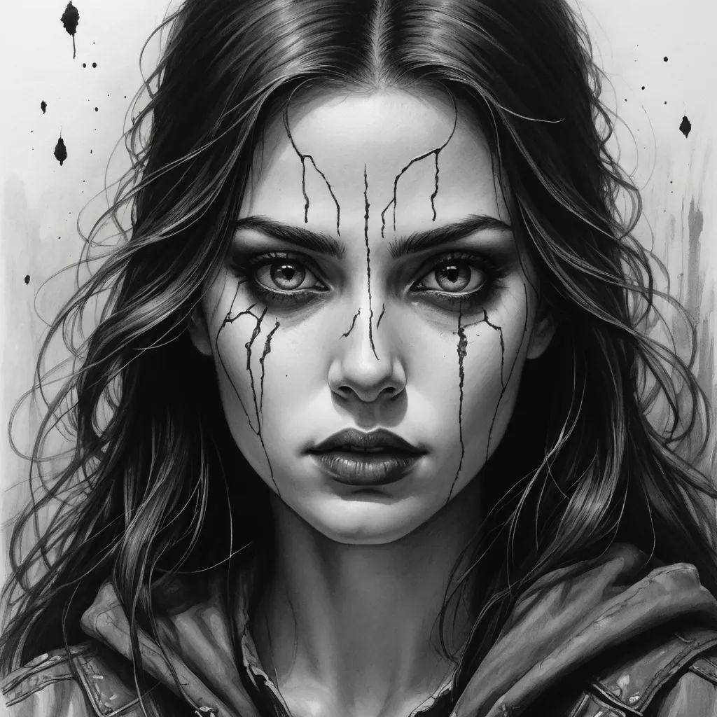 a woman with makeup and a creepy look on her face, with a creepy look on her face and a creepy look on her face, gothic art, an ultrafine detailed painting, Charlie Bowater, highly detailed digital painting