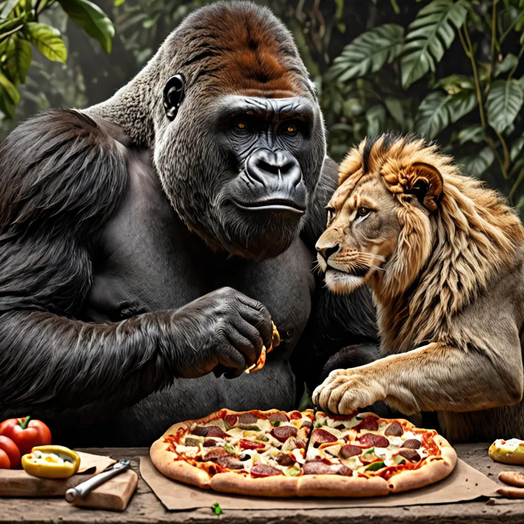 The Kind Gorilla and the Hungry Lion