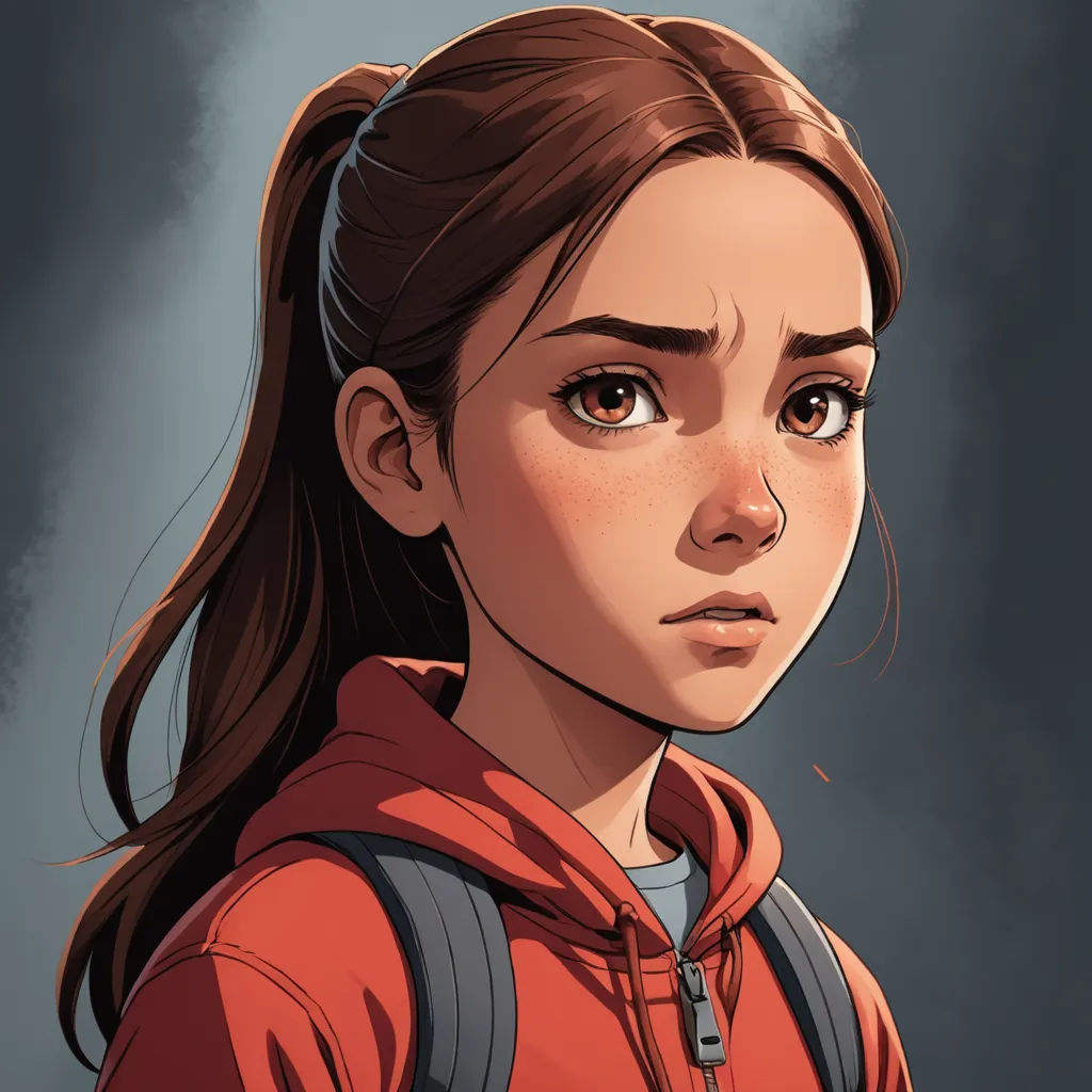 a girl with a ponytail and a backpack on her shoulder, looking at the camera with a serious look on her face, sots art, a character portrait, Artgerm, character portrait