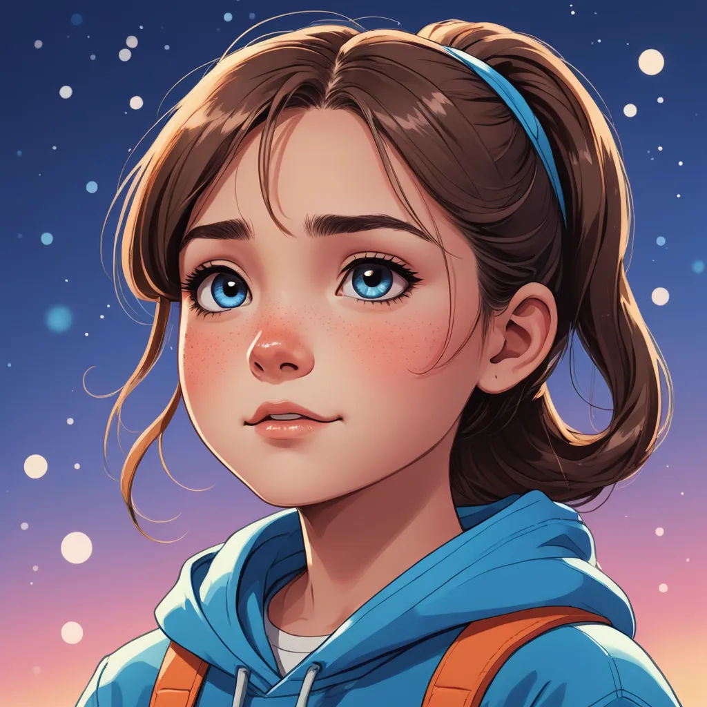 a girl with a backpack looking at the sky with stars in the background and a pink sky with stars, space art, a character portrait, Artgerm, trending on art station