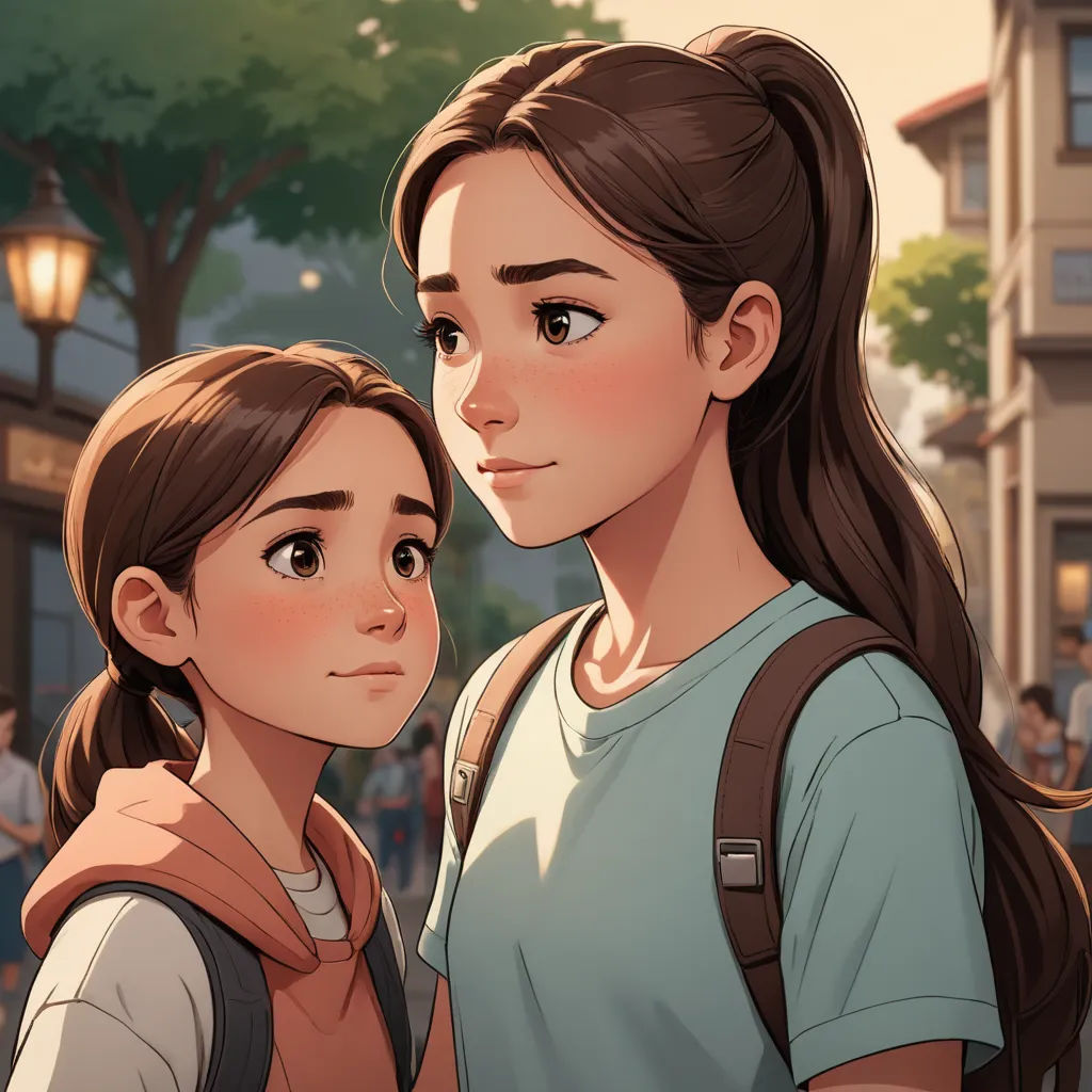 a couple of people standing next to each other on a street corner with a tree in the background and a building, paris school, a comic book panel, Artgerm, official art