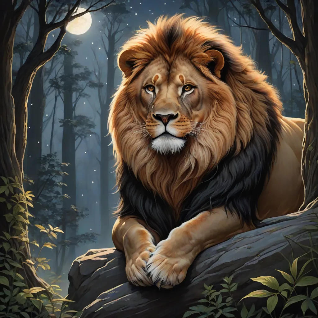 The Moonlit Adventure of Leo the Lion