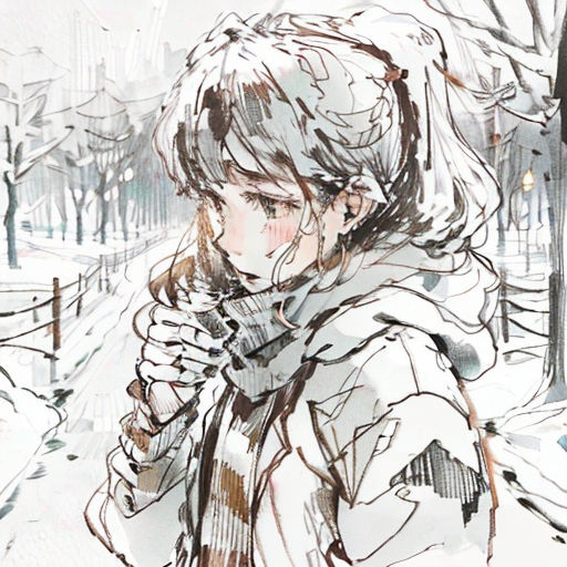 a woman walking down a street in the snow with a coat on and a handbag on her shoulder