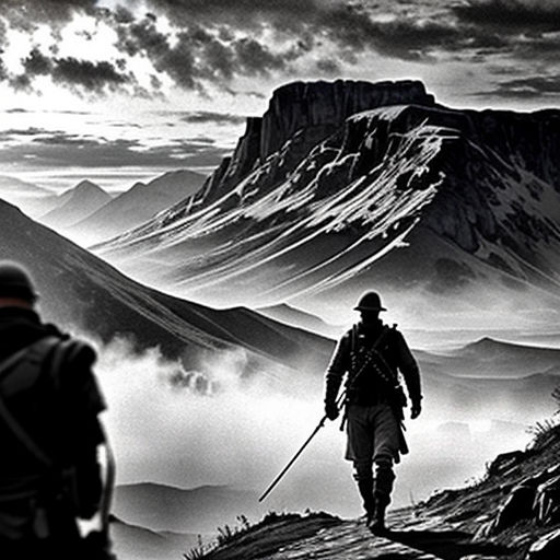 a man walking up a hill with a backpack on his back and a backpack on his shoulder, with a mountain in the background