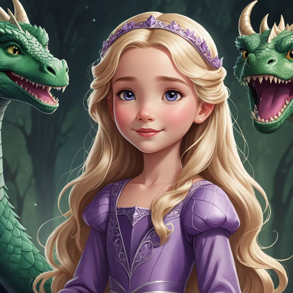 a girl in a purple dress with a dragon behind her and a dragon behind her head, in front of a forest, fantasy art, a storybook illustration, disney, dragon art