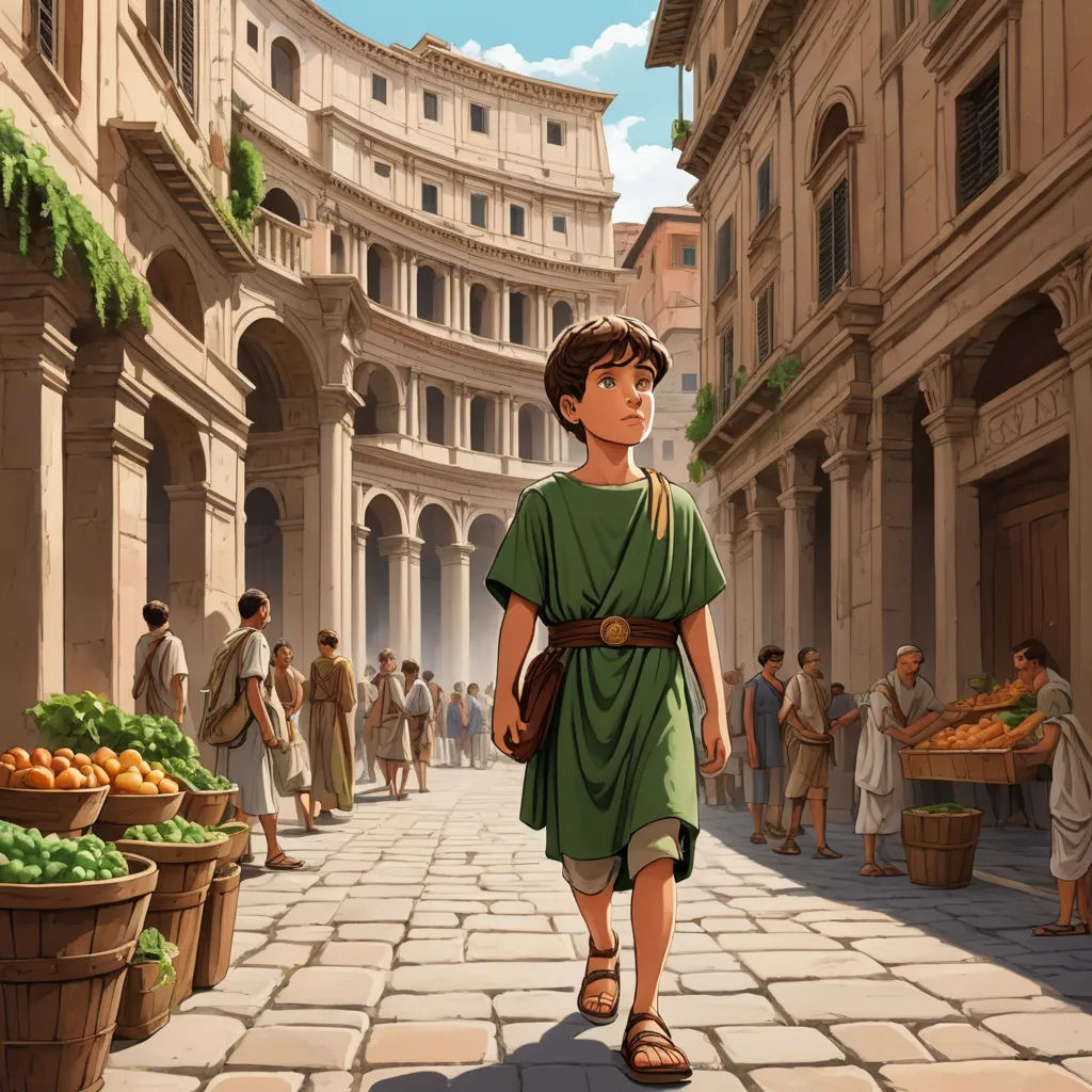 a cartoon of a man in a green dress walking down a street with a lot of people in the background, classical realism, a detailed matte painting, Clint Cearley, cinematic matte painting