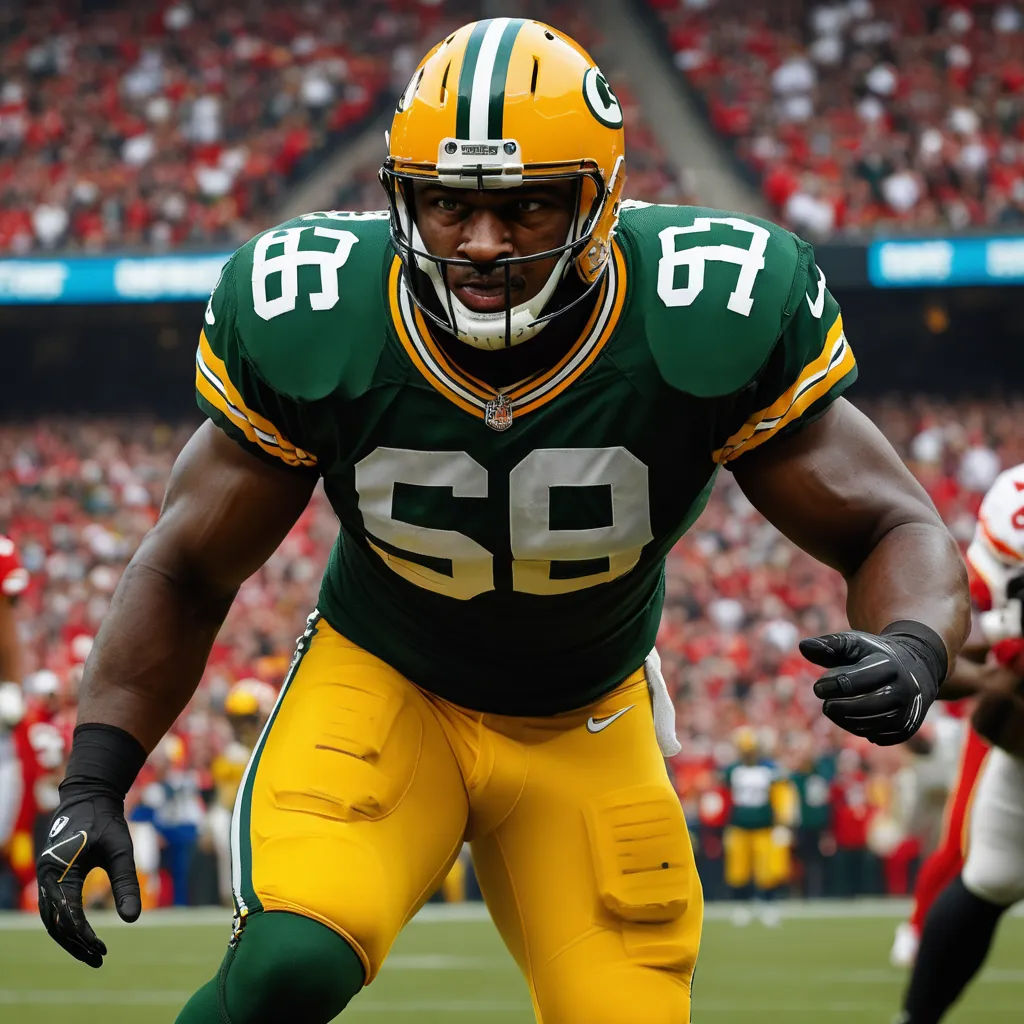 a football player is on the field during a game with a crowd in the background and a football player in the foreground, antipodeans, a digital rendering, Art Green, clear eyes