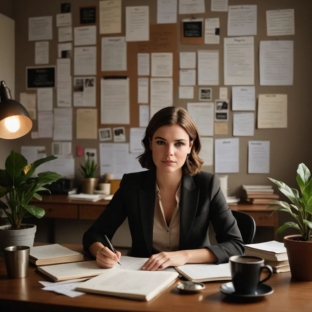 a woman sitting at a desk with a book and pen in her hand and a cup of coffee in front of her, institutional critique, a stock photo, Claire Falkenstein, promotional image