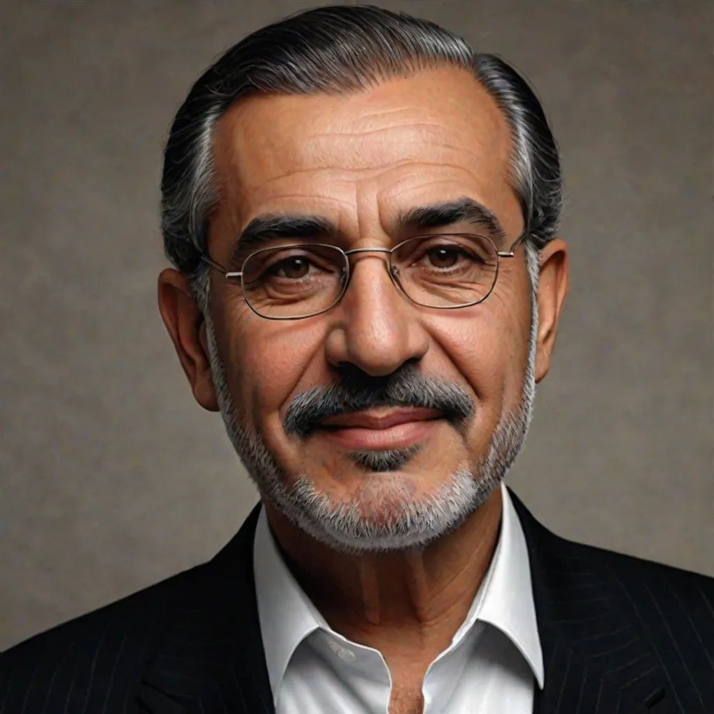 a man with a beard and glasses in a suit and tie, with a gray background and a gray background, Abdullah Gërguri, precisionism, a character portrait, head and shoulders portrait