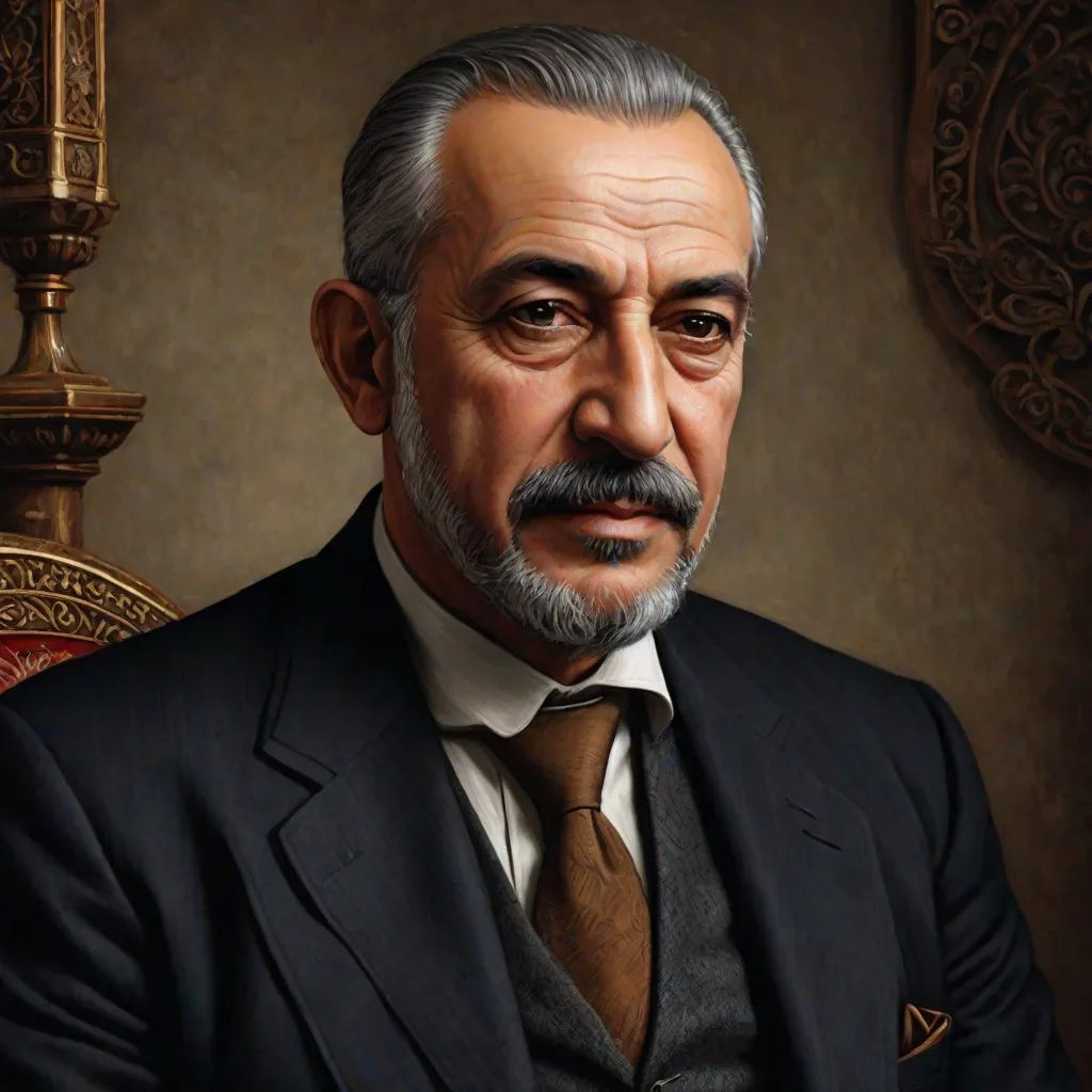 a painting of a man in a suit and tie sitting in a chair with a cane in his hand, Dino Valls, classical realism, an ultrafine detailed painting, extremely detailed oil painting
