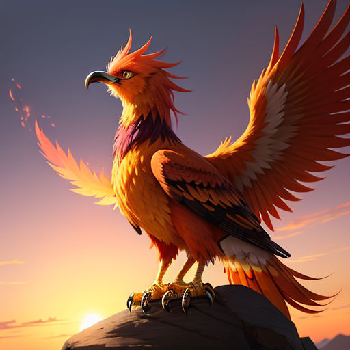 Feathers and Fire - Fabled Phoenix Bird - NeatoShop