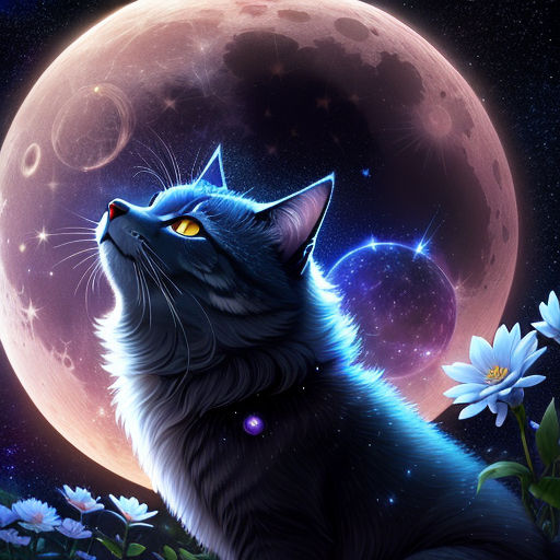 moonlight blue galaxy forest cat