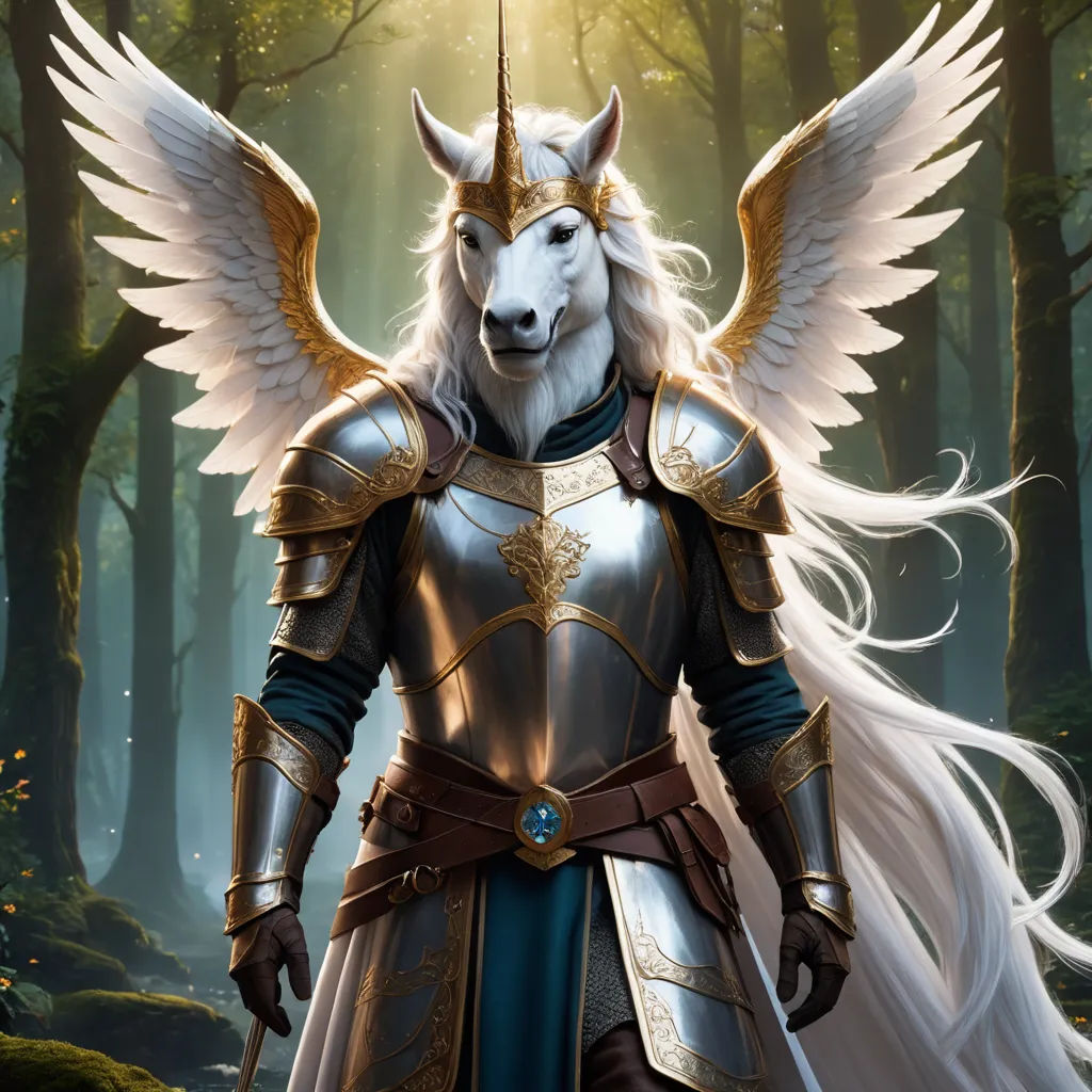a unicorn with a white mane and a blue dress and a white horse with wings on it's head, fantasy art, concept art, Anne Stokes, epic fantasy character art