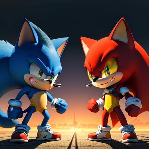 metal sonic vs knuckles tails and sonic