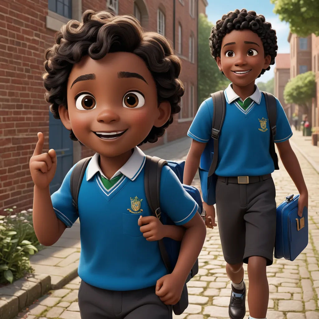 a couple of kids walking down a street next to each other on a sidewalk with a backpack on their back, quito school, a poster, Felix-Kelly, official art